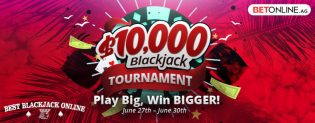 Big Blackjack Tournaments at BetOnline for June 2019